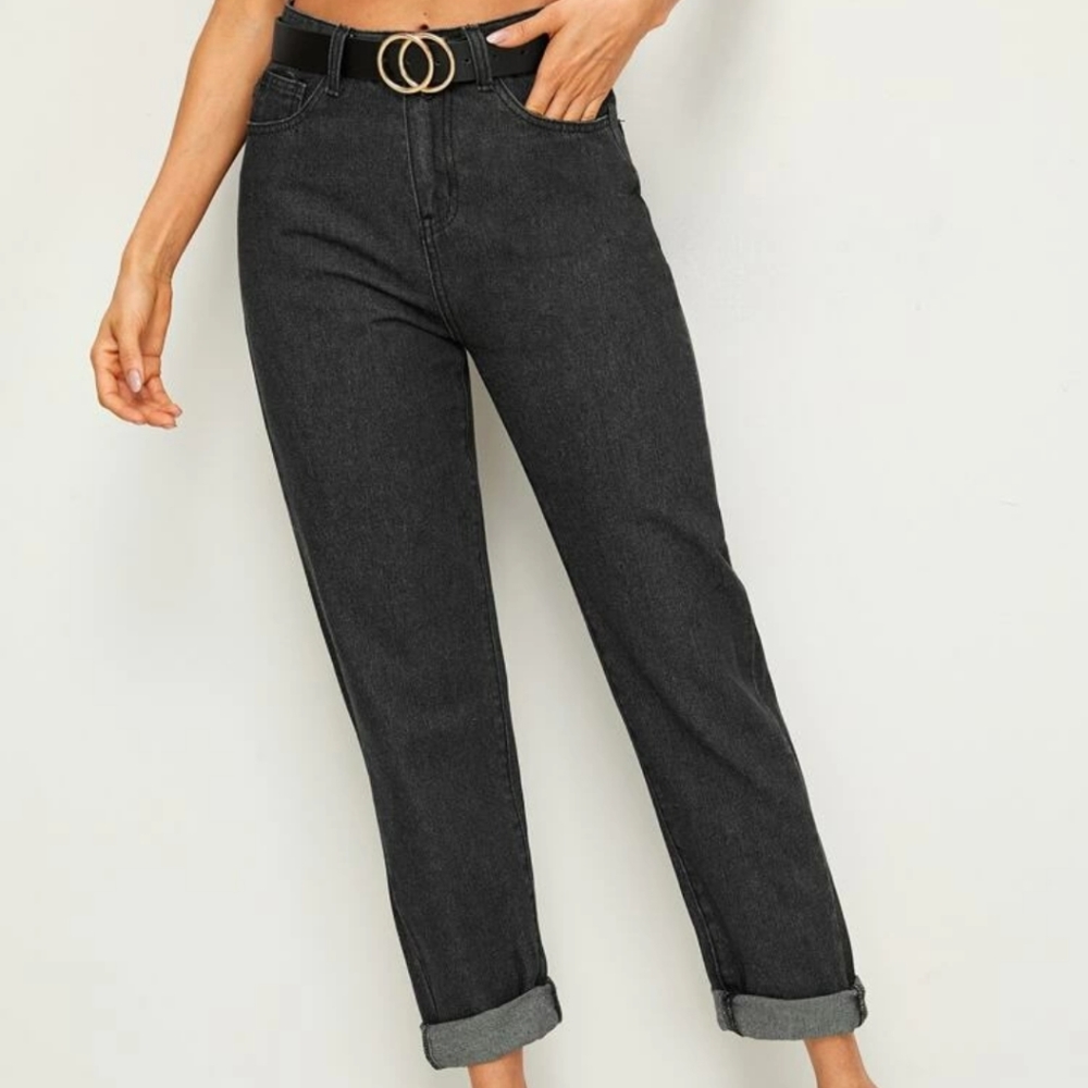 Straight leg high-waisted jeans